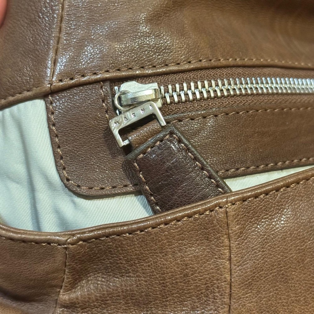Marni 2000s Brown Leather Chain Shoulder Bag – Italian Designer Classic - Picture 7 of 16